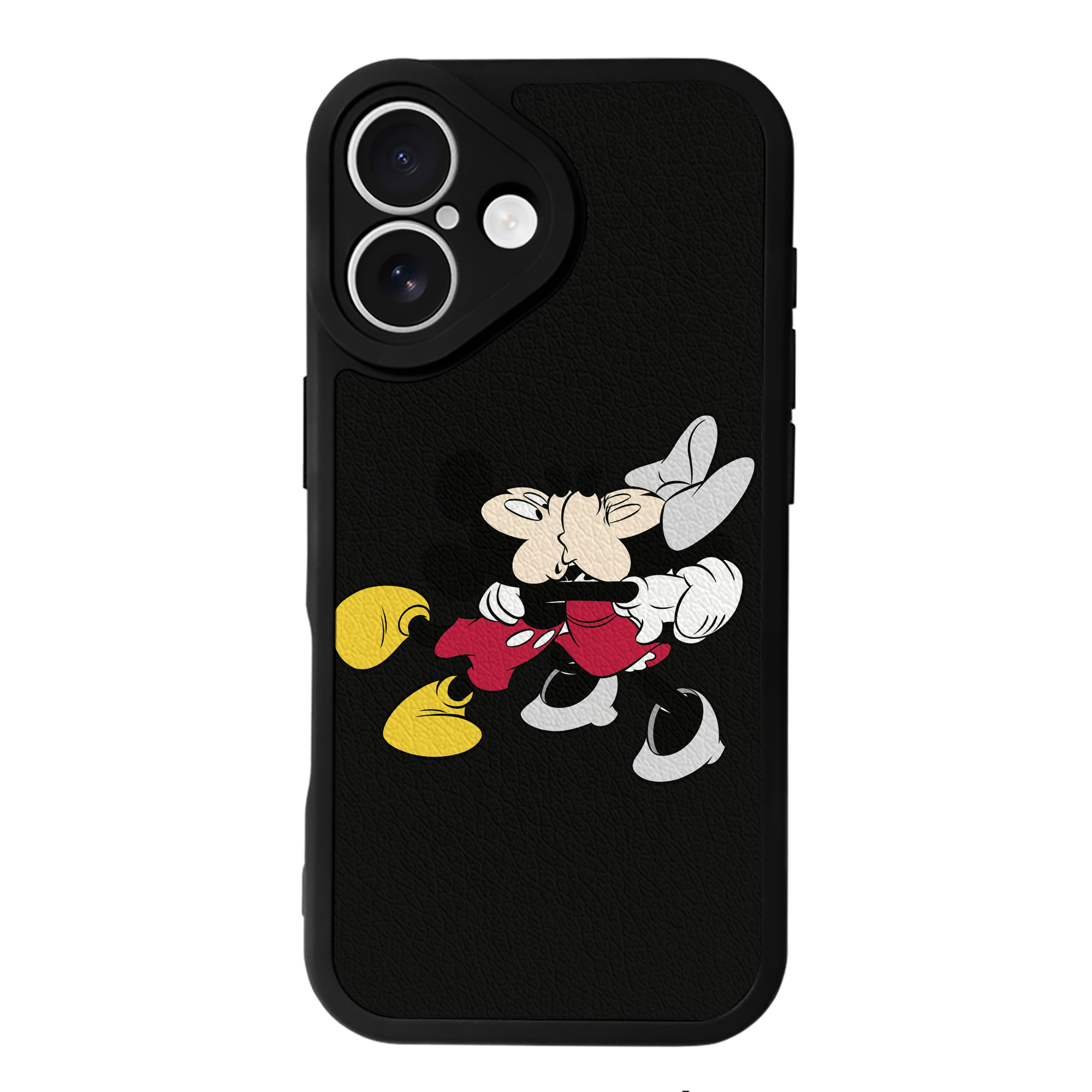 （画像用） ミッキーマウス Mickey Mouse 【iPhone 16シリーズ対応】シリコンスマホケース（レザー調） 材質：シリコン
